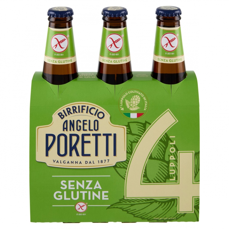 BIRRA PORETTI 4 LUPPOLI GLUTEN FREE CL.33X3       