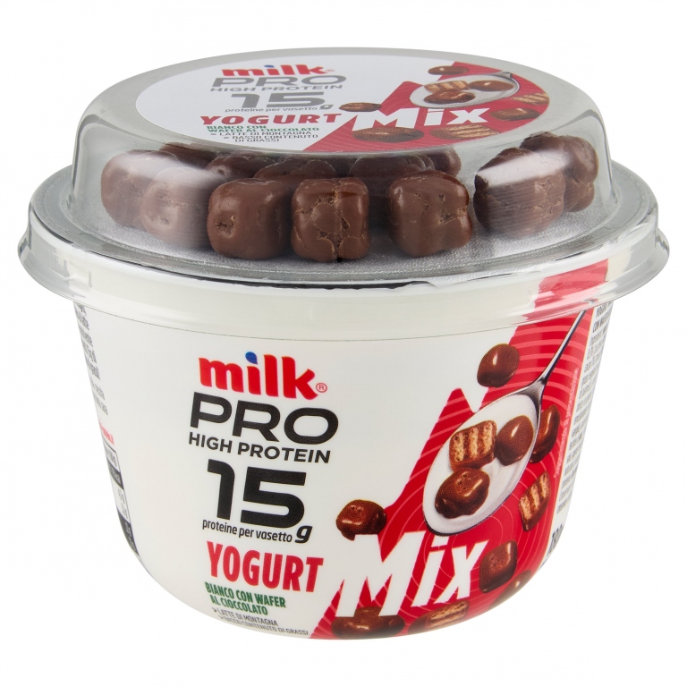 MILK PRO HIGH PROTEIN YOGURT MIX BIANCO CON WAFER AL   CIOCCOLATO 180G