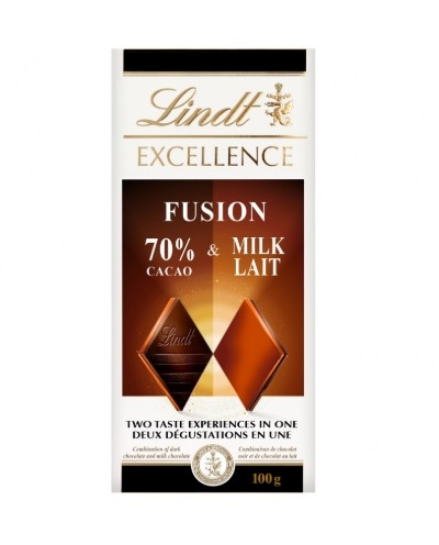 LINDT TAV.EXCELLENCE FUSION 70% LATTE GR100       