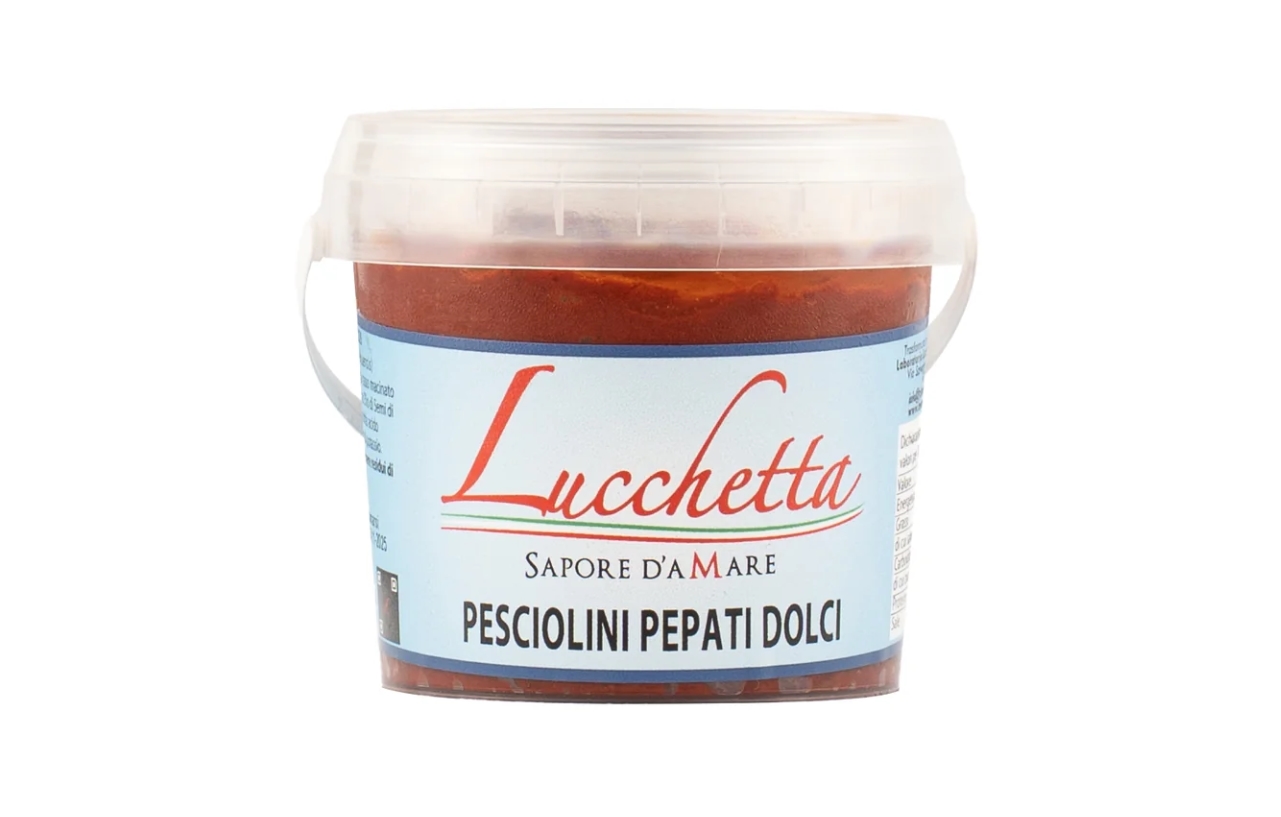PESCIOLINI PEPATI DOLCE GR.170 LUCCHETTA SECCHIELLO
