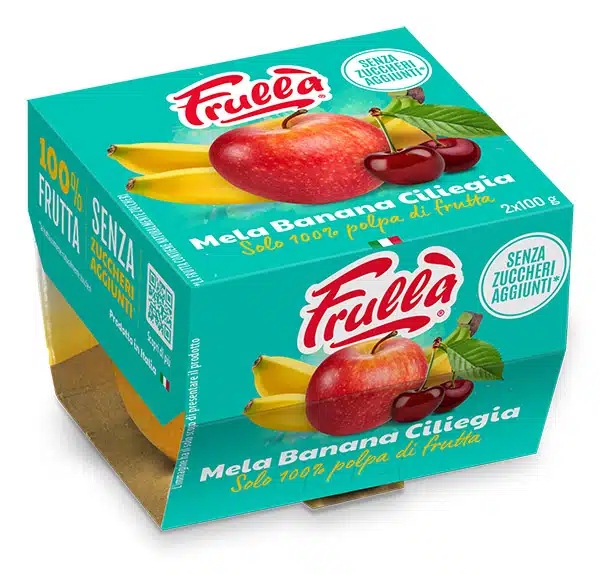 FRULLA' POLPA DI FRUTTA MELA BANANA CILIEGIA 100X2 GR.