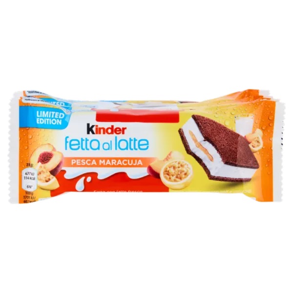 FERRERO KINDER FETTA AL LATTE PEACH MARACUJ T5X8  
