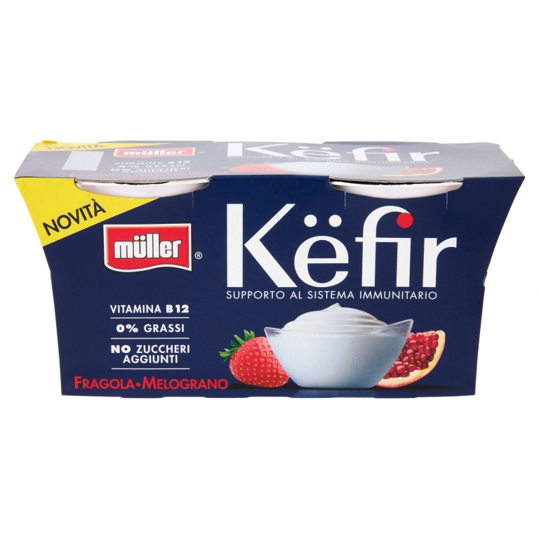 MULLER KEFIR FRAGOLA E MELOGRANO GR.125X2