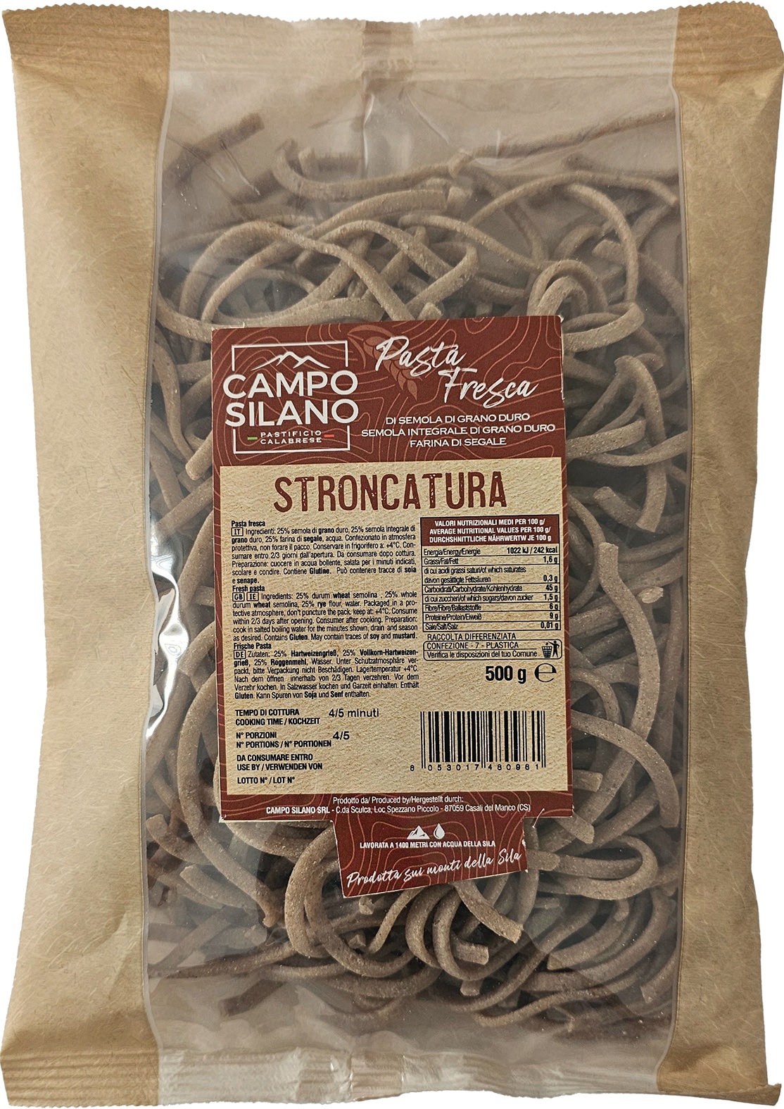 PASTA FRESCA STRONCATURA INTEGRALE CAMPOSILANO GR.500