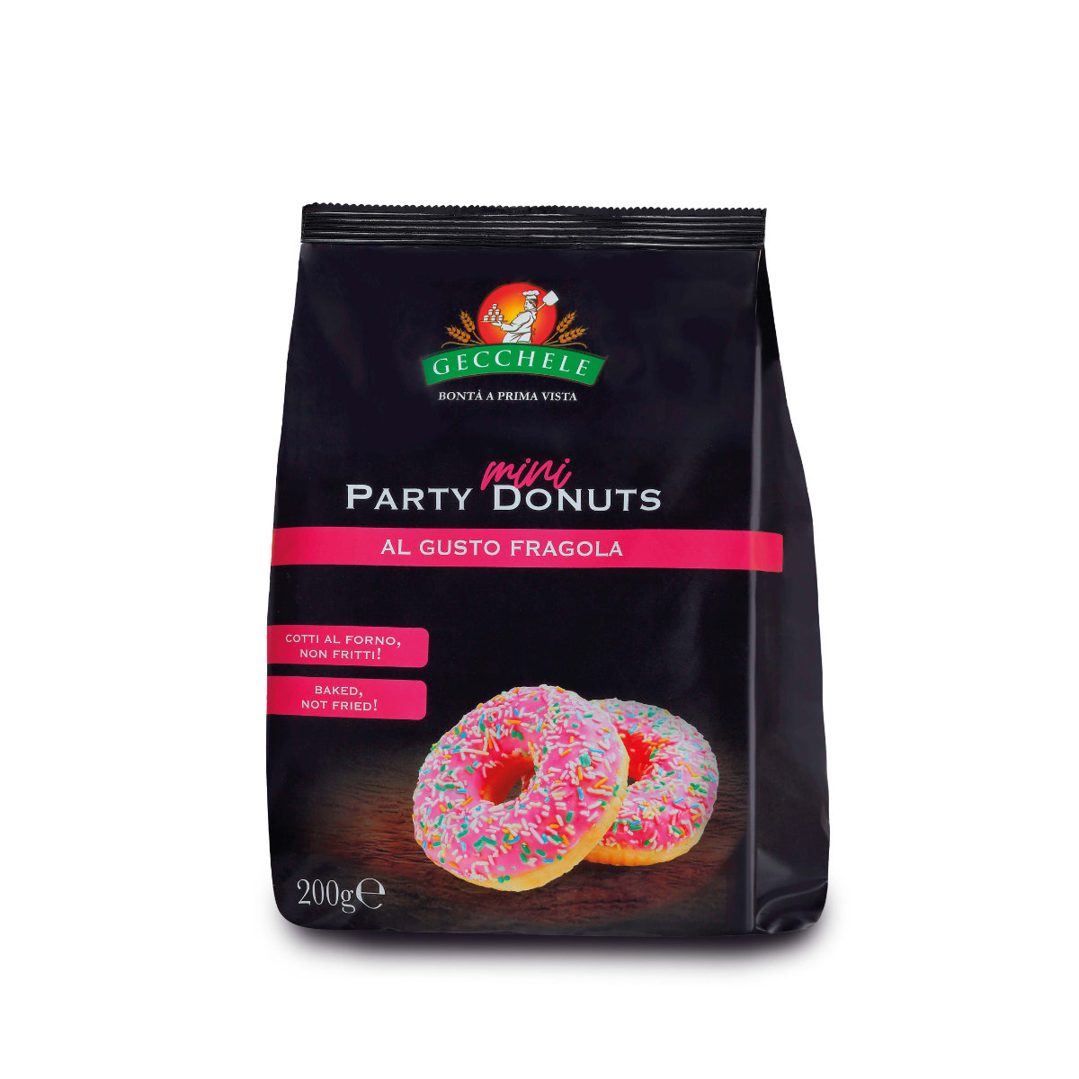 GECCHELE PARTY MINI DONUTS FRAGOLA GR.200
