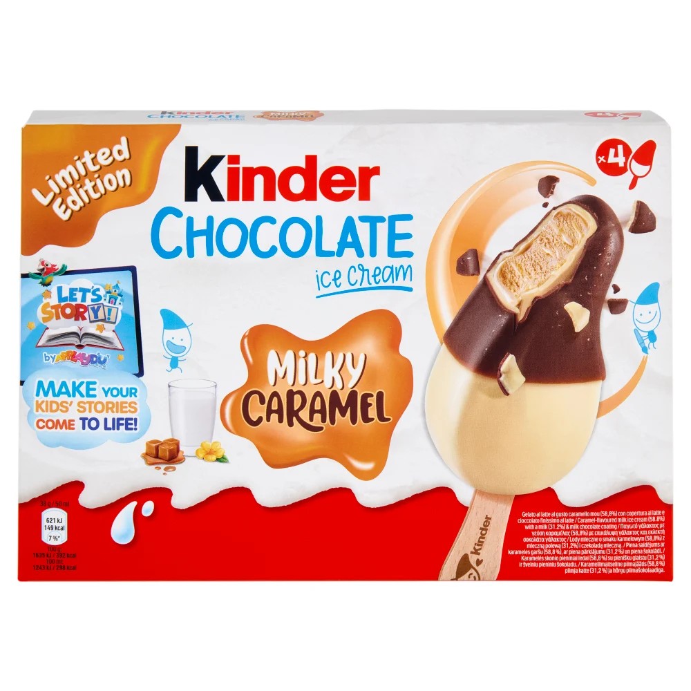 GELATO KINDER CHOCOLATE MILKY/CARAMEL X4          