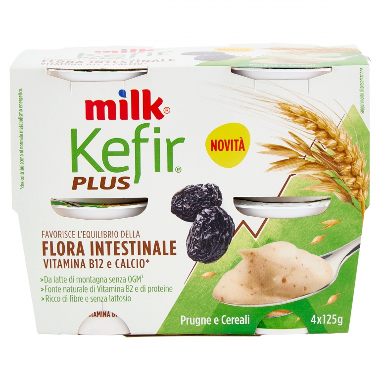 MILK KEFIR PLUS FLORA 4X125GR PRUGNA CEREALI