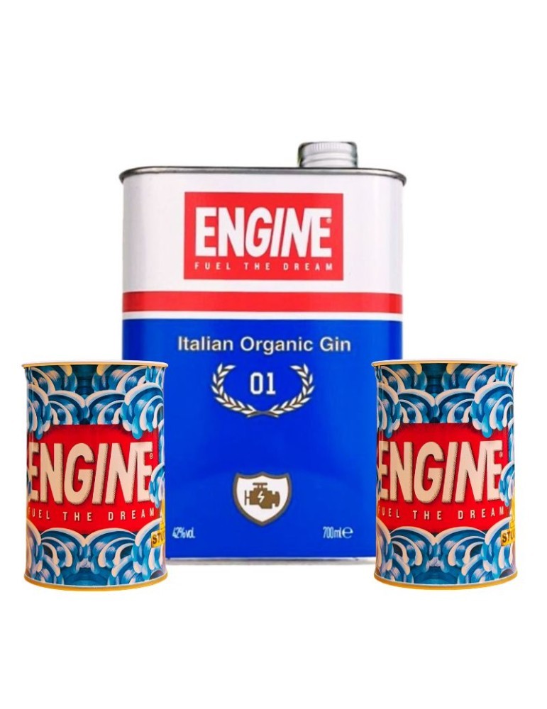 GIN ENGINE CL.70 LATTA CONF.+2 BICCHIERI          
