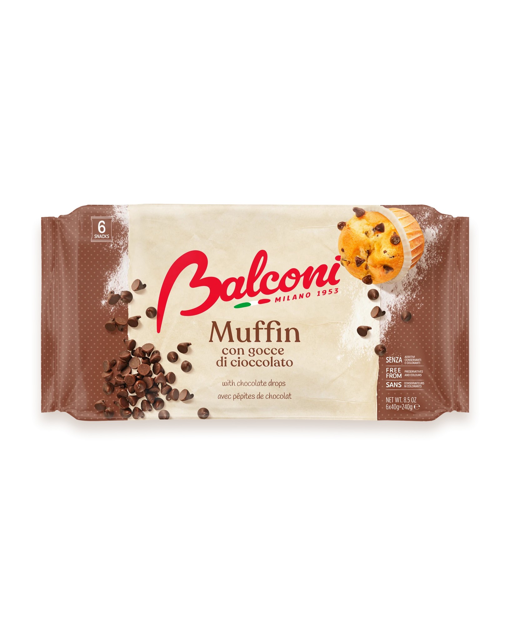 MUFFIN BALCONI GOCCE CIOCCOLATO GR.240            