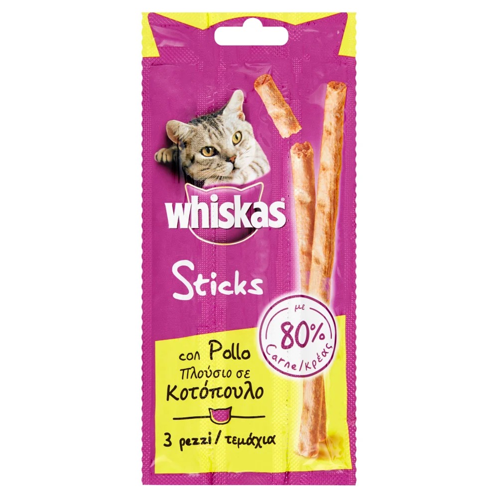 WHISKAS STICKS POLLO 3PZ GR.18