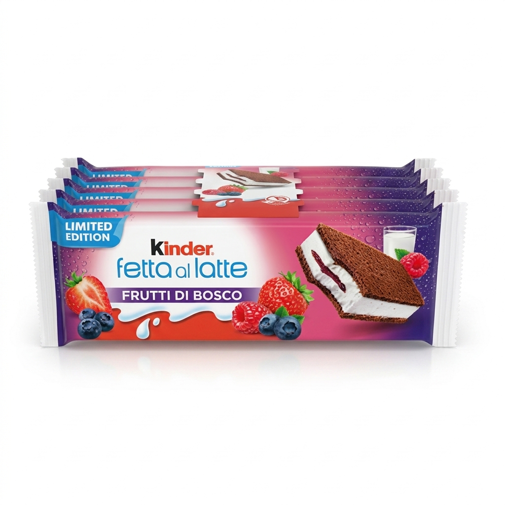 FERRERO KINDER FETTA AL LATTE BERRY MIX T5X8      