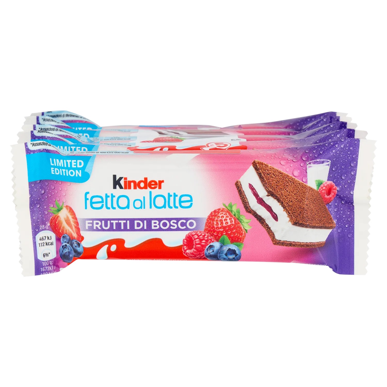 FERRERO KINDER FETTA AL LATTE BERRY MIX T5X8      