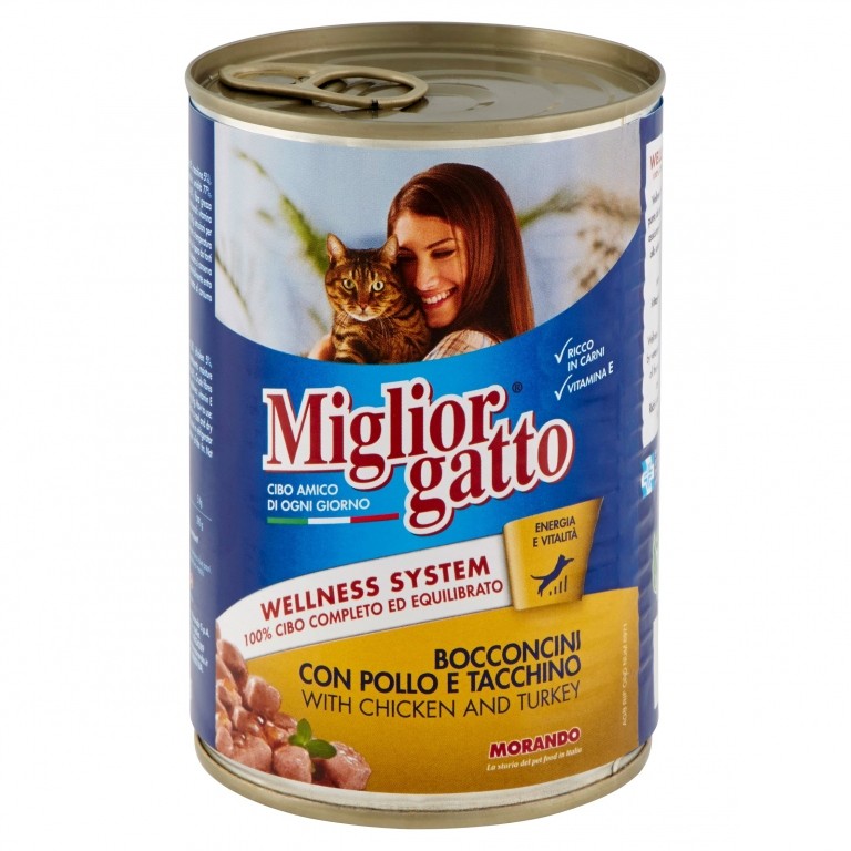 MIGLIORGATTO BOCCONCINI CON POLLO E TACCHINO 405 G