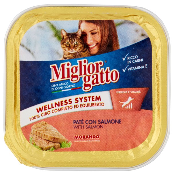 MIGLIORGATTO PATE CON SALMONE 100 G