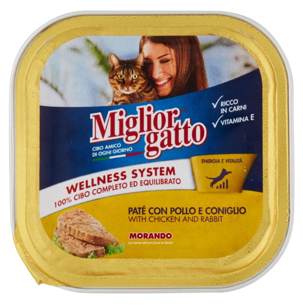 MIGLIORGATTO PATE CON POLLO E CONIGLIO 100 G