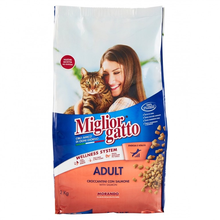 MIGLIORGATTO ADULT CROCCANTINI CON SALMONE 2 KG