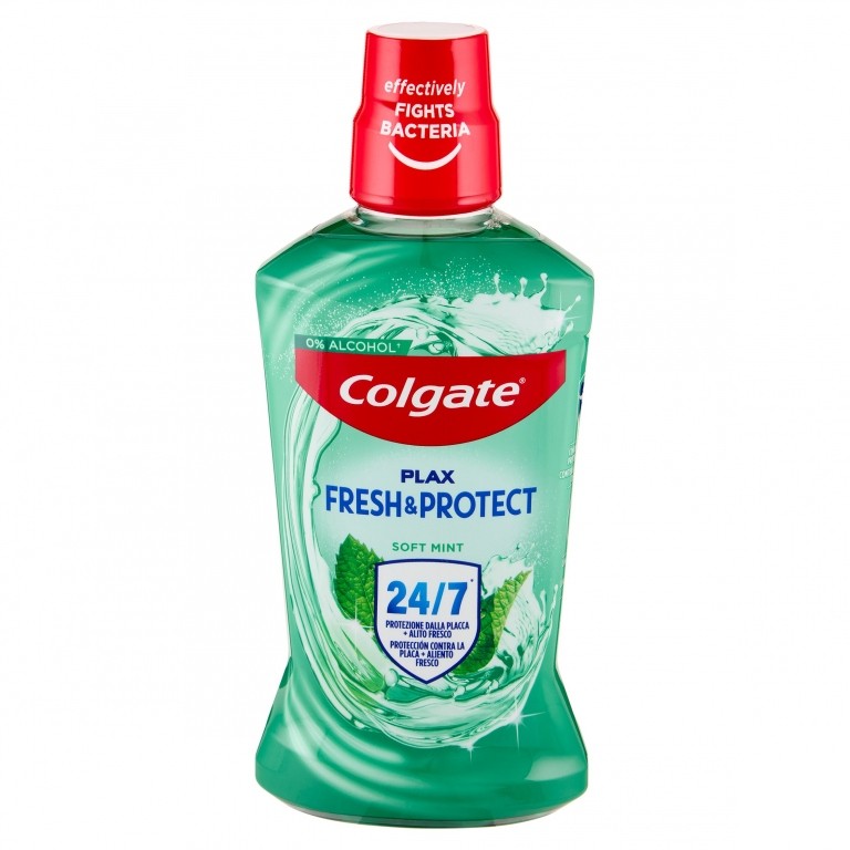 COLGATE COLLUTORIO PLAX SOFT MINT, PROTEZIONE DELLA PLACCA, ZERO ALCOL 500 ML