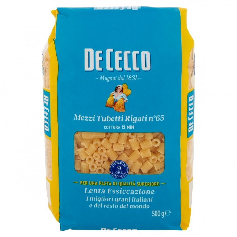 PASTA DE CECCO N.65 MEZZI TUBETTI RIG.GR.500      