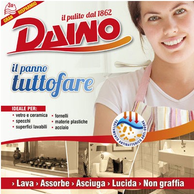 PANNO DAINO CASA OFF.TRIS 2PANNI CASA+1GIALLO X10