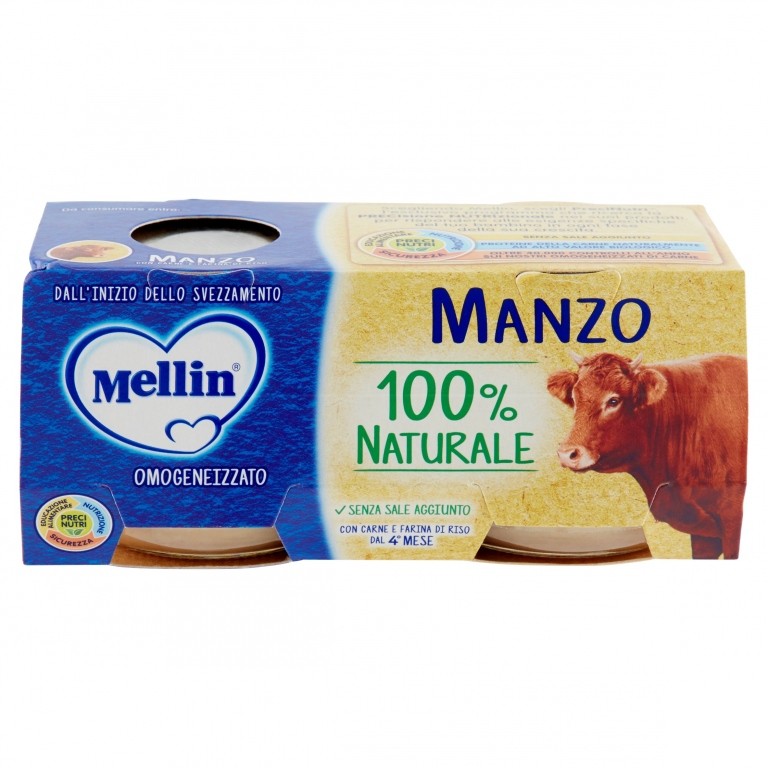 MELLIN MANZO 100% NATURALE OMOGENEIZZATO 2 X 80 G