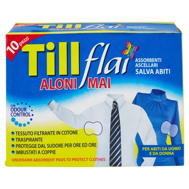 TILL FLAI ASSORBENTI ASCELLARI SALVA ABITI 10 PEZZI