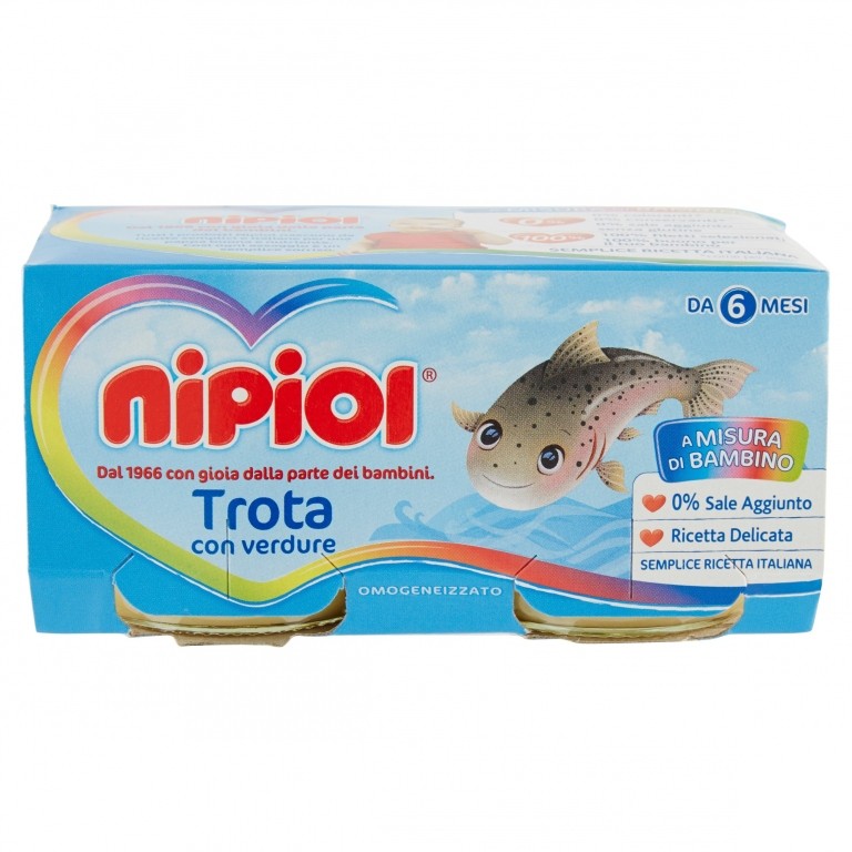 NIPIOL TROTA CON VERDURE OMOGENEIZZATO 2 X 80 G