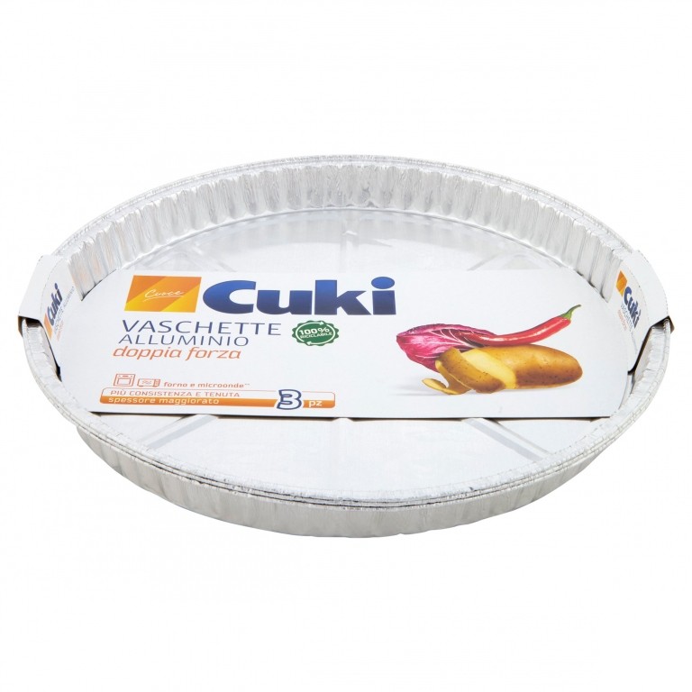 CUKI CUOCE VASCHETTE ALLUMINIO TONDA GRANDE - 3 PZ (T77)